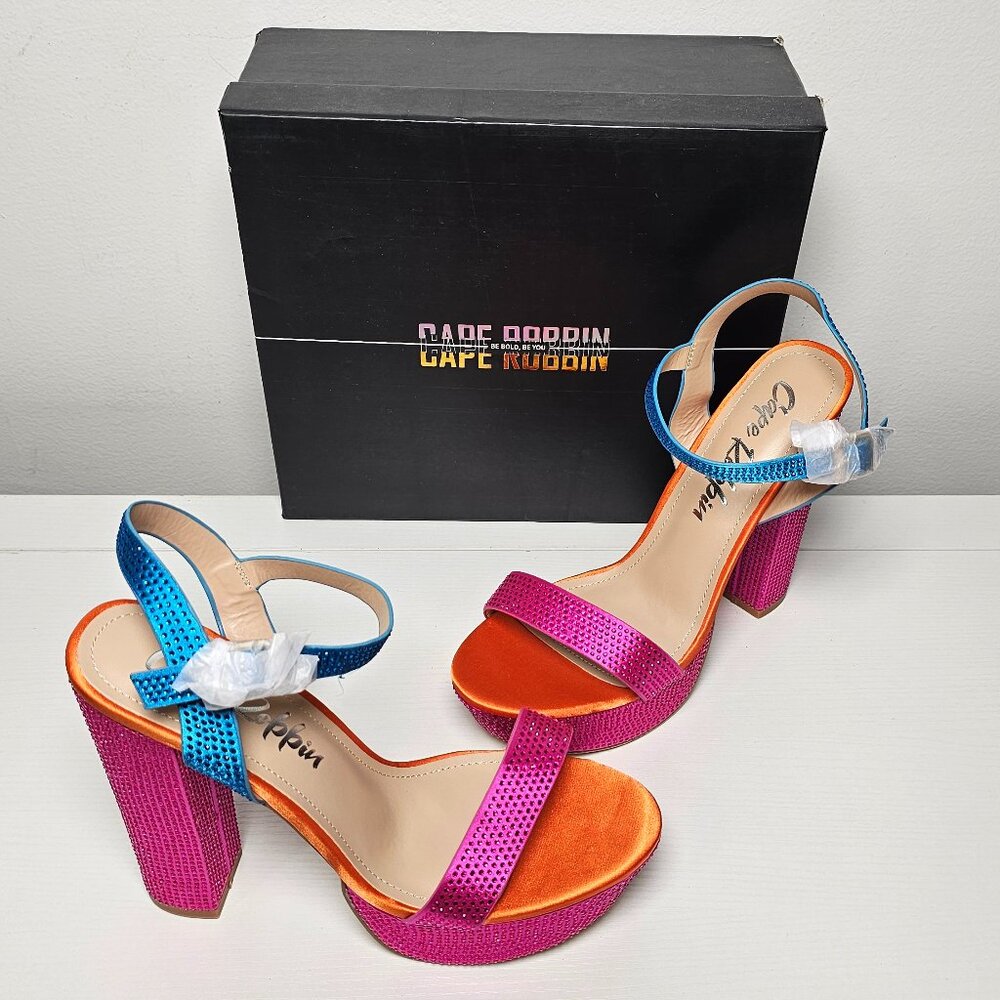 Cape Robbin Rosss Rhinestone Platform Heel - MULTI - Women's Size 10 - JYU6735
